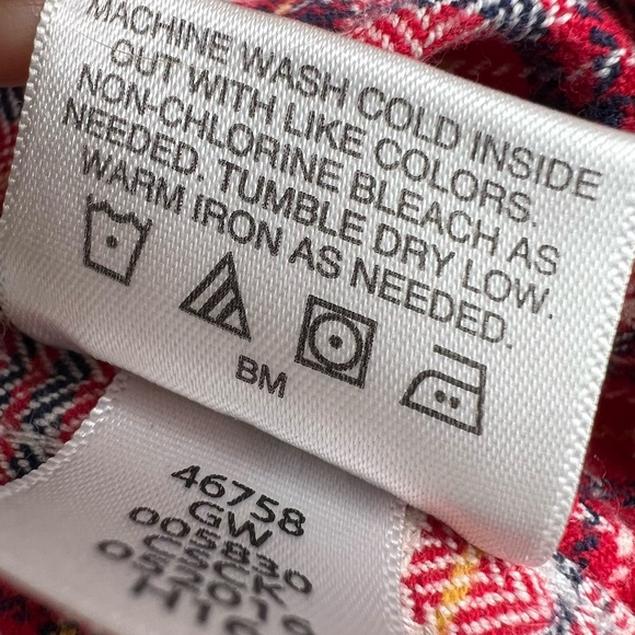 Hanna Andersson Plaid Flannel Button Up Shirt Kids Boy Girl Youth Sz 8 Christmas - Picture 6 of 8